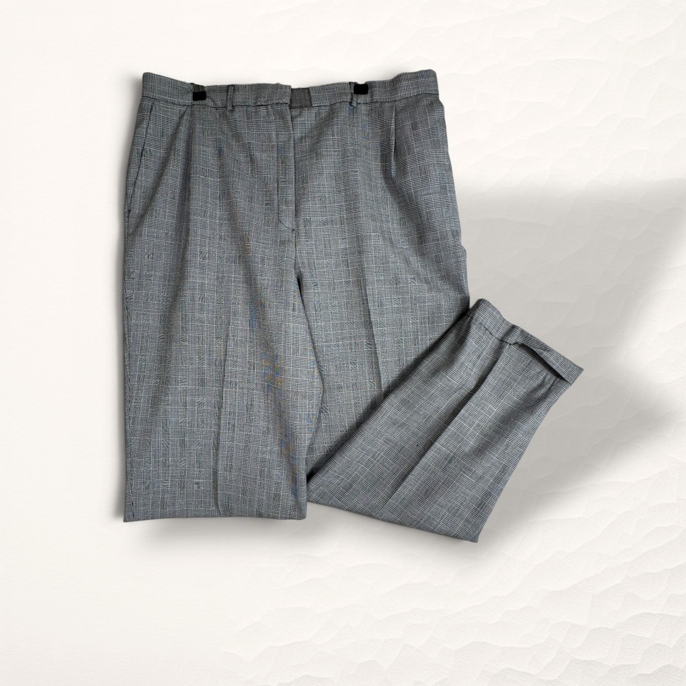 Pendleton Trousers Womens 18 Gray Dark Academia Glen Plaid Wool‎ Pants